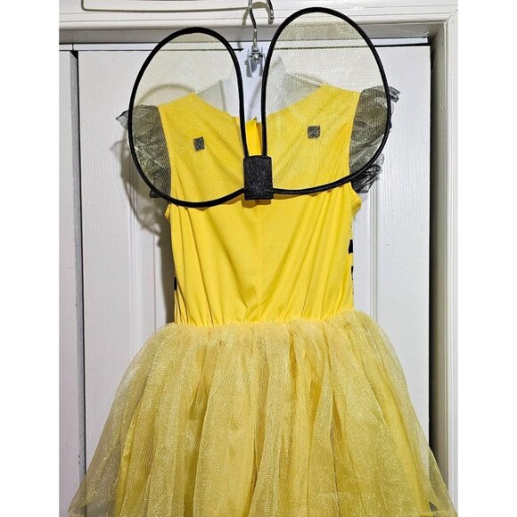 Bumblebee Costume Dress Wings Antennae Headband Buzzy Bee Halloween Girls LG - Picture 5 of 5
